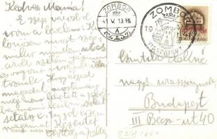 Zombor, Sombor; Zeljeznicka stanica / Bahnhof / vasútállomás, automobil, vonat szerelvények, repülőg...