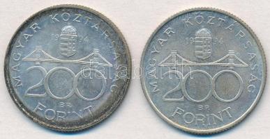 1994. 200Ft Ag "Deák" (2x) T:2 patina