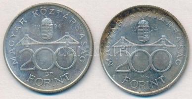 1994. 200Ft Ag "Deák" (2x) T:2 patina