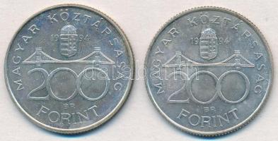 1994. 200Ft Ag "Deák" (2x) T:2 patina