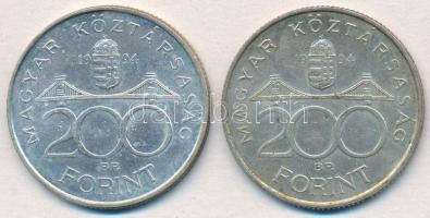 1994. 200Ft Ag "Deák" (2x) T:2 patina