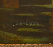 Olvashatatlan jelzéssel: Női akt a vízben. Olaj, karton, foltos, keretben, 34×24 cm