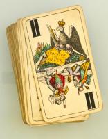 cca 1903-1912 Piatnik 54 lapos tarokk kártya pakli, kártyailleték bélyeggel, egy sérült lappal, apró...