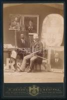 cca 1890 Azonosításra váró szerb festő fényképe / Unidentitified Serbian painter. 11x17 cm