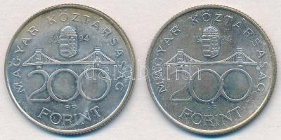 1994. 200Ft Ag "Deák" (2x) T:2