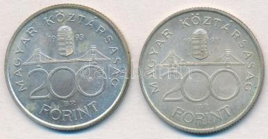1994. 200Ft Ag "Deák" (2x) T:2 patina