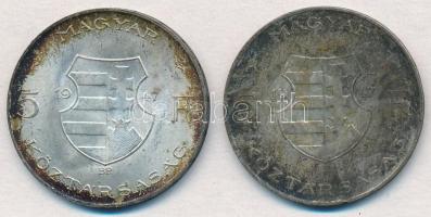 1947. 5Ft Ag "Kossuth" (2x) T:2,2- patina