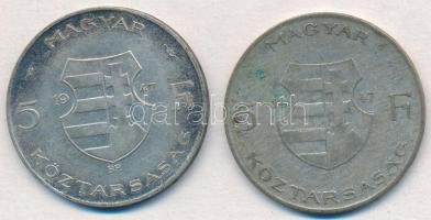 1947. 5Ft Ag "Kossuth" (2x) T:2,2- patina