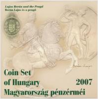 2007. 1Ft-100Ft (8xklf) "Berán Lajos és a pengő" forgalmi sor, benne "Berán Lajos és a pengő" Ag emlékérem (10g/0.999/27mm) T:PP kis patina Adamo FO41.4