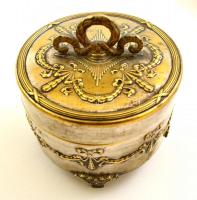 Wolkenstein und Glückselig historizáló cukortartó párban, aranyozott alpakka, kopott, jelzett, m:11,...