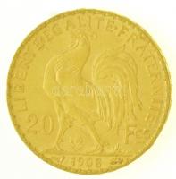 Franciaország 1908. 20Fr Au "LIBERTÉ ÉGALITÉ FRATERNITÉ" utánveret (6,44g/0.900) T:2
 Fra...