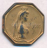 Szász Vilmos (1884-1923) 1916. "Károly és Zita" aranyozott Zn emlékérem (24mm) T:2
Hungar...