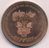 Bozó Gyula (1913-2004) 1989. "George Bush látogatása Magyarországon" Br emlékérem (42,5mm)...