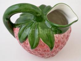 Epres teás kancsó, mázas kerámia, jelzés nélkül, apró kopásokkal, m: 20,5 cm