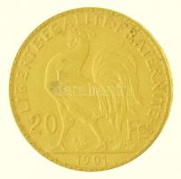 Franciaország 1901. 20Fr Au  (6,41g/0.900) T:2
 France 1901. 20 Francs Au (6,41g/0.900) C:XF
Kraus...