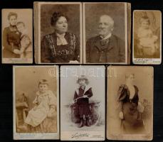 Vegyes keményhátú portréfotó tétel, 13 db, közte Bp., Badovinsky P., Brenner és Erdős, Torda József,...