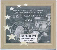 2004. 1c-2E Ag "Euro próbaveretek" (9xklf) Ag érme szett eredeti tokban, közte 2004. 5E &q...