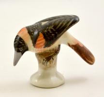 Herendi porcelán kis madár, kézzel festett, jelzett, hibátlan, m: 4,5 cm