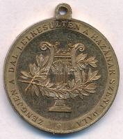 1903. "Az OMDE XV. Országos Dalos Ünnepe - Temesvár" sárgaréz emlékérem mellszalag nélkül ...