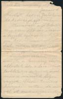 1920 Magyar katona levele Franciaországi hadifogságból, munkaszolgálatból, négy, kézzel beírt oldalon + borítékkal