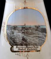 Német hiányos mokkás készlet, részben kézzel festett, jelzés nélkül, kopott