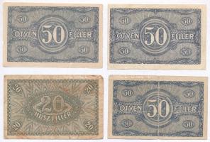 1920. 20f + 50f (3x) T:II-III-