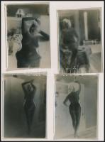 cca 1930-1960 Erotikus és pornográf fotók és negatívok, 12 db, 6x9 cm