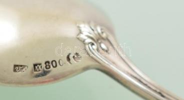 Ezüst (Ag.) teáskanál készlet ( 11 db), jelzett, nettó: 284 g, h:14 cm (11×), karton dobozban