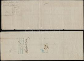 Budapest ~1884. 2db váltó, egyik kitöltetlen, másik kitöltve, hátoldalán bélyegzés T:III