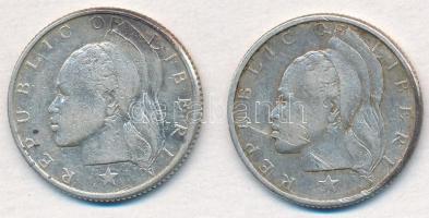 Libéria 1960-1961. 25c Ag (2xklf) T:2,2- Liberia 1960-1961. 25 Cents Ag (2xdiff) C:XF,VF