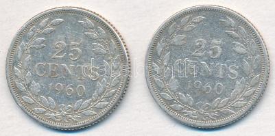 Libéria 1960. 25c Ag (2x) T:2-
Liberia 1960. 25 Cents Ag (2x) C:VF