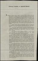 1861 Marosvásárhely felirata a királyhoz szóló folyamodvánnyal, melyben kifogásolják, hogy az októberi diplomán alapuló 1861-es országgyűlésre a király az erdélyi megyék küldötteit nem hívta meg és síkra szállnak Erdély Magyarországhoz csatolása mellett az 1848-as törvények szellemében. Nyomtatványként elküldve.