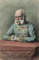 Kaiser Franz Josef im Gebet / Praying Franz Joseph. L&P 1836. (fa)