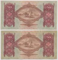 1932. 50P (5x) közte sorszámkövető pár T:I-,II