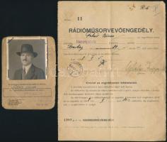 1944-1948 Fényképes személyazonossági lap, és ugyan annak a személynek rádióműsorvevői engedélye