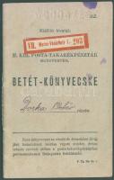 1905 Postatakarékpénztári betétkönyv Maros-Vásárhely ragjeggyel