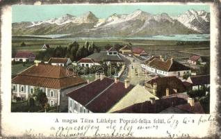 1904 Poprád-Felka, Poprad-Velká (Tátra, Magas Tátra, Vysoké Tatry); a Magas Tátra látképe / view of the High Tatras (fa)