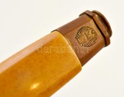 cca 1970 Szovjet gyalogsági tőr, jelzett (ZIK), sorszámmal (106977), réz-bőr, műanyag, h:31 cm