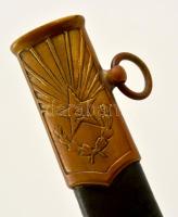 cca 1970 Szovjet gyalogsági tőr, jelzett (ZIK), sorszámmal (106977), réz-bőr, műanyag, h:31 cm