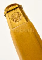 cca 1970 Szovjet tőr (légierő), jelzett (ZIK), sorszámmal (607192), réz-bőr, műanyag, h:31 cm