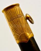 cca 1970 Szovjet tőr (légierő), jelzett (ZIK), sorszámmal (607192), réz-bőr, műanyag, h:31 cm