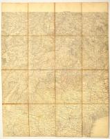 cca 1900 Lombardia és Velence vászonra kasírozott térképe 70x56 cm