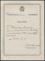 1949 Tervkölcsön jegyzési igazolás