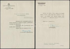 1941-1959 4 kinevezési okmány. Posta és vasutasok részére, egyiken Imrédy Béla miniszterelnök aláírá...