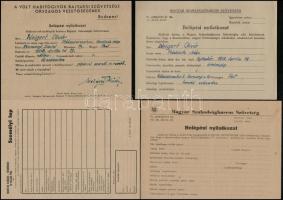 1948 Belépési okmányok: Nemzeti Parasztpárt, Volt Hadifoglyok Bajtársi Szövetsége, FkGP, stb