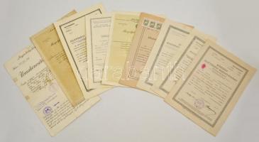 1926-1947 Vegyes okmány tétel: visszahonosítási okirat, származási, állampolgársági okmányok