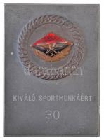 ~1970. Ceglédi V.S.E - Kiváló Sportmunkáért - 30 részben zománcozott fém plakett (53x73mm) T:2 oxidációs fo.