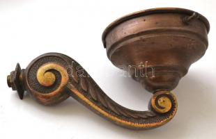 5 db bronz falikar porcelán foglalattal, h: 16 cm