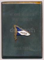 ~1968. MVSE - Mélyépítő Vállalatok Sport Egyesülete 1953-1968 részben zománcozott fém plakett (54x72,5mm) T:2 hátoldalán ragasztónyom