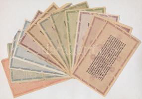 1946. 12db-os vegyes magyar adópengő bankjegy tétel, közte fordított címeres T:III,III-